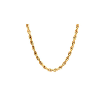3.5MM 070 Yellow Gold Rope Chain .925 Sterling Silver Sizes 8"-28"